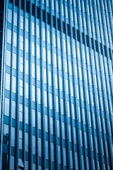 Abstract building. blue glass wall of skyscraper.
