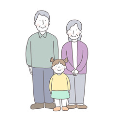 祖父と祖母と孫娘