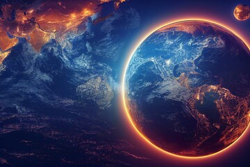 Obraz na płótnie Canvas Earth at night. Generative AI