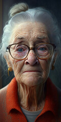 portrait of a senior woman with glasses