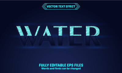 Water 3d vector creative editable text effect


