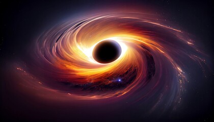 a black hole surrounded by a bright accretion disk, with a beautiful and colorful display of light and gas, with the accretion disk swirling around it in a bright, circular pattern.