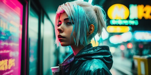 portrait of a stylish urban futuristic woman