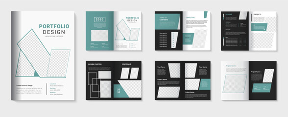 Architecture portfolio design and interior portfolio template
