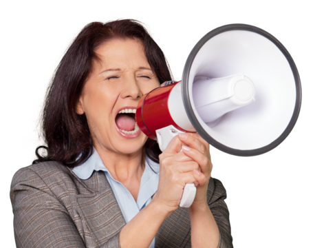 working woman with megaphone