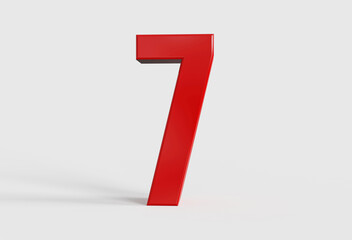 3d red letter 7