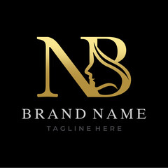 Letter NB Beauty Face Initial Logo Design