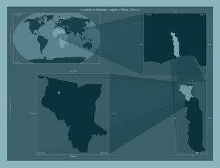 Savanes, Togo. Described location diagram