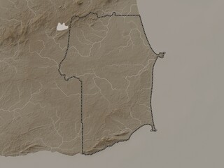 Fototapeta premium Rio Claro Mayaro, Trinidad and Tobago. Sepia. No legend