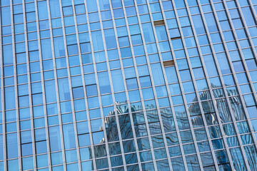 Abstract building. blue glass wall of skyscraper.