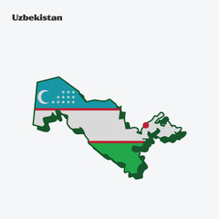 Uzbekistan Nation Flag Map Infographic
