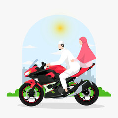 Fototapeta na wymiar sport biker vector flat illustration
