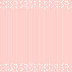 正方形の背景　ストライプと桜の枠　ピンク
