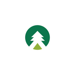Pine Tree Logo Simple and Clean Design. Letter A Pine