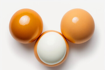 Top view fresh egg ready to cooked. Generative AI	