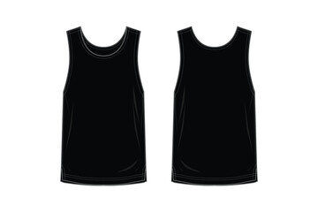 Singlet templates design front and back view vector illustration