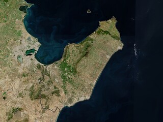Nabeul, Tunisia. Low-res satellite. No legend - obrazy, fototapety, plakaty