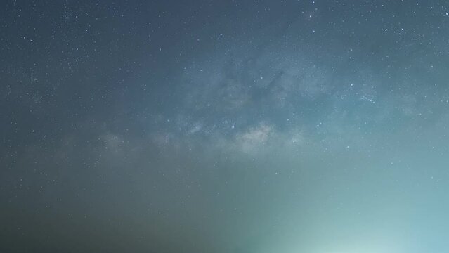 Time lapse Milky way galaxy stars Night to day Timelapse seen in Phangnga Thailand Beautiful Nature in the night sky