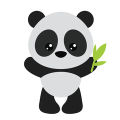 Cute baby panda bear vector cartoon illustration