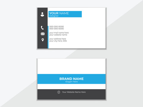 Business card design template, corporate style. Vector illustration, modern creative business card horizontal simple clean template vector design, layout in rectangle size. 
