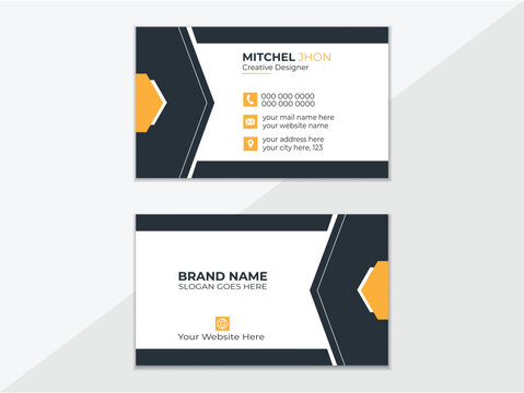 Business card design template, corporate style. Vector illustration, modern creative business card horizontal simple clean template vector design, layout in rectangle size. 
