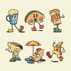 Fototapeta premium Fun and Playful Vector Food and Drink Illustrations for Your Designs