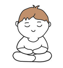 meditating boy