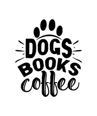 dogs books coffee svg
