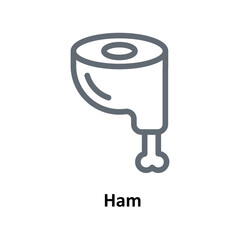 Ham Vector Outline Icons. Simple stock illustration stock