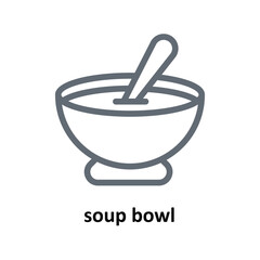 soup bowl Vector Outline Icons. Simple stock illustration stock