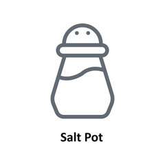 Salt Pot Vector Outline Icons. Simple stock illustration stock