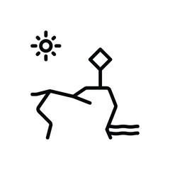 Black line icon for ends