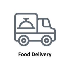 Food Delivery Vector Outline Icons. Simple stock illustration stock