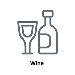 Wine Vector Outline Icons. Simple stock illustration stock