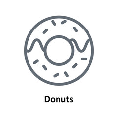 Donuts Vector Outline Icons. Simple stock illustration stock