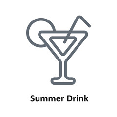 Summer Drink Vector Outline Icons. Simple stock illustration stock