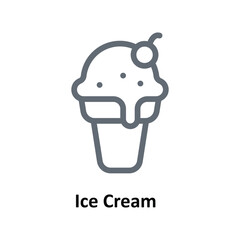 Ice Cream Vector Outline Icons. Simple stock illustration stock