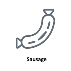Sausage Vector Outline Icons. Simple stock illustration stock