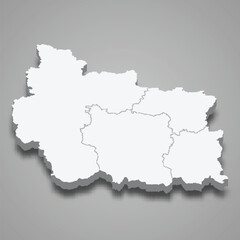 3d isometric map of Gabrovo is a province of Bulgaria