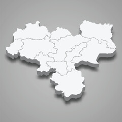3d isometric map of Haskovo is a province of Bulgaria