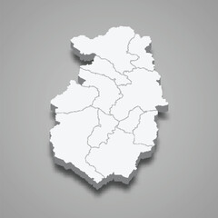 3d isometric map of Pazardzhik is a province of Bulgaria
