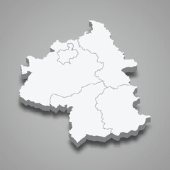 3d isometric map of Yambol is a province of Bulgaria