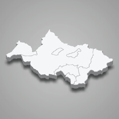 Fototapeta premium 3d isometric map of Canar is a province of Ecuador