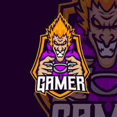 Gamer masscot logo illustration premium vector