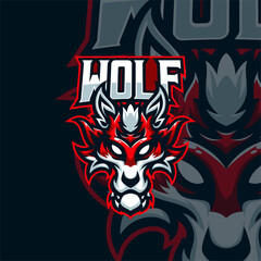Wolf masscot logo illustration premium vector