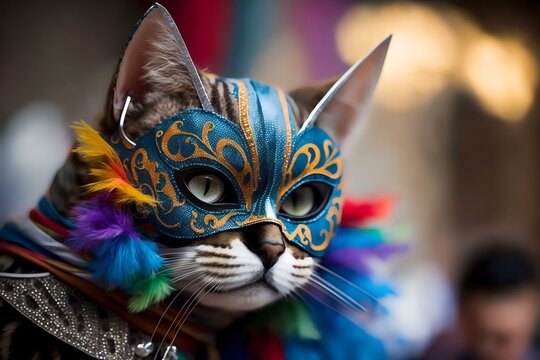 Carnival Cat Masks Stock Photo - Download Image Now - Domestic Cat, Mask -  Disguise, Carnival - Celebration Event - iStock