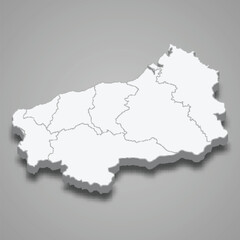 3d isometric map of Esmeraldas is a province of Ecuador