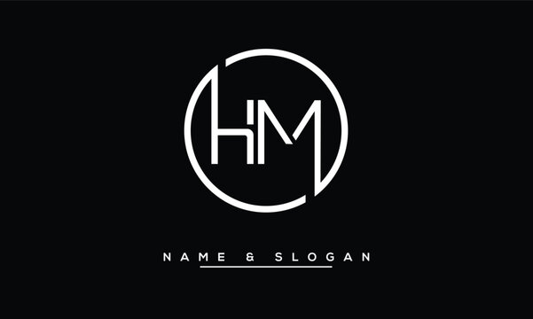HM,  MH,  H,  M  Abstract  Letters  Logo  Monogram