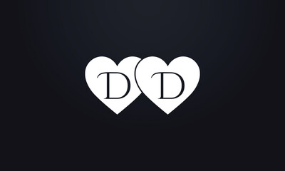 Colorful hearts shape. Double heart sign letters. Valentine icon and love symbol. Romance love with heart sign and letters. Gift red love