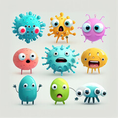 3D Germ Monster created with Generative AI Technology
